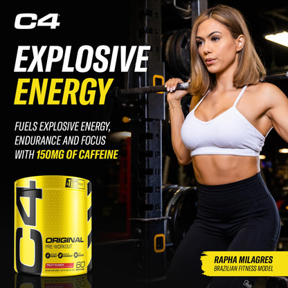 C4 Original Pre Workout Powder Fruit Punch - Vitamin C for Immune Support - Sugar Free CellucorBuy Supplements Australia