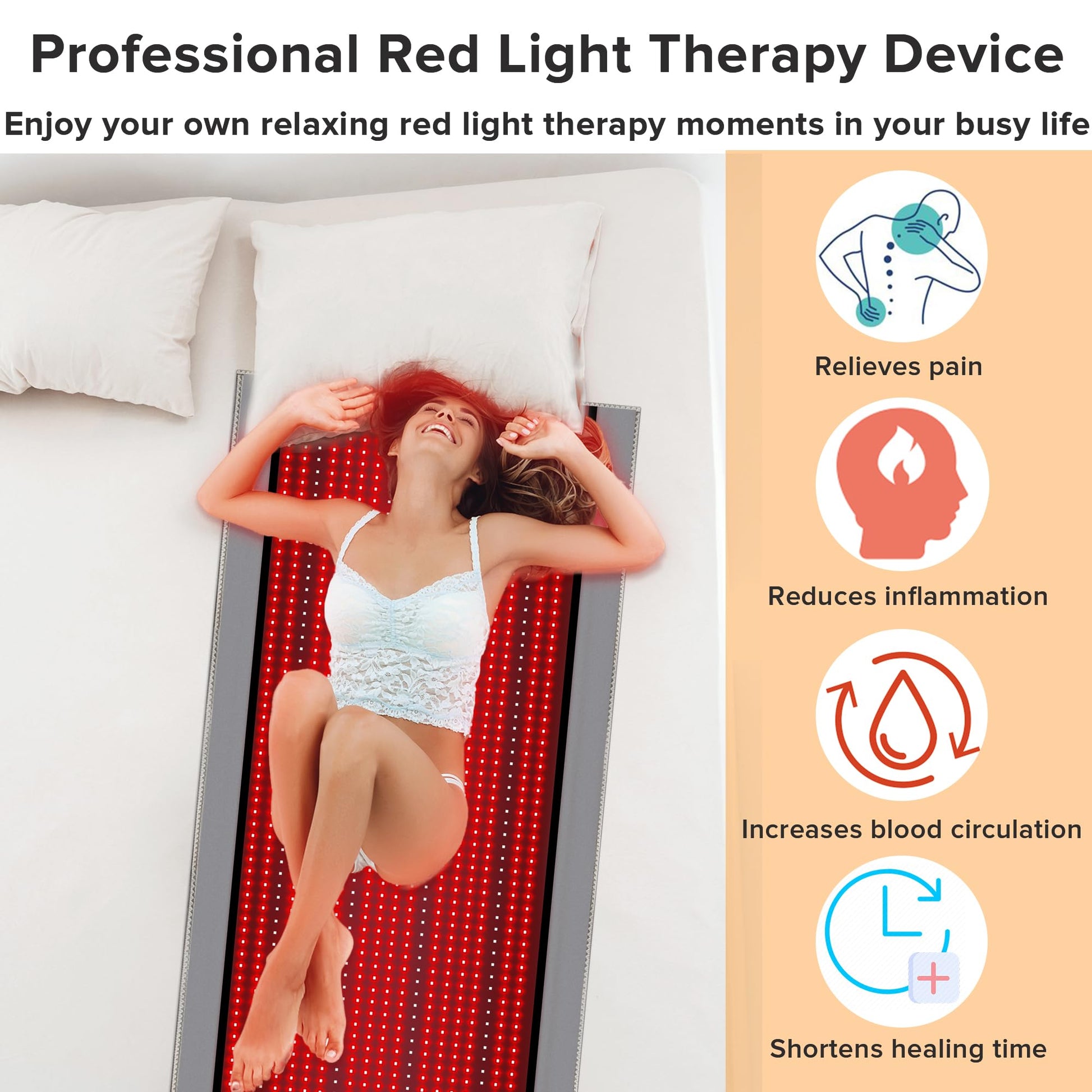 Near Infrared Light Therapy Blanket for Full Body, 1370pcs 660nm & 850nm LED Light Therapy Device RutollmitBuy Supplements Australia