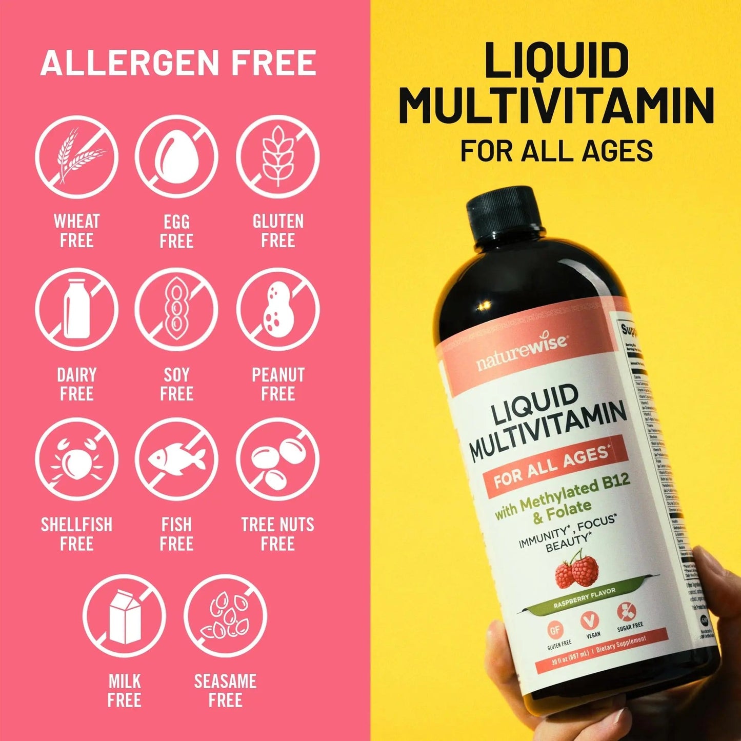 NatureWise Liquid Multivitamin for Women, Men of All Ages - Sugar Free, Vegan - Vitamins for Energy Levels, Beauty NatureWiseBuy Supplements Australia