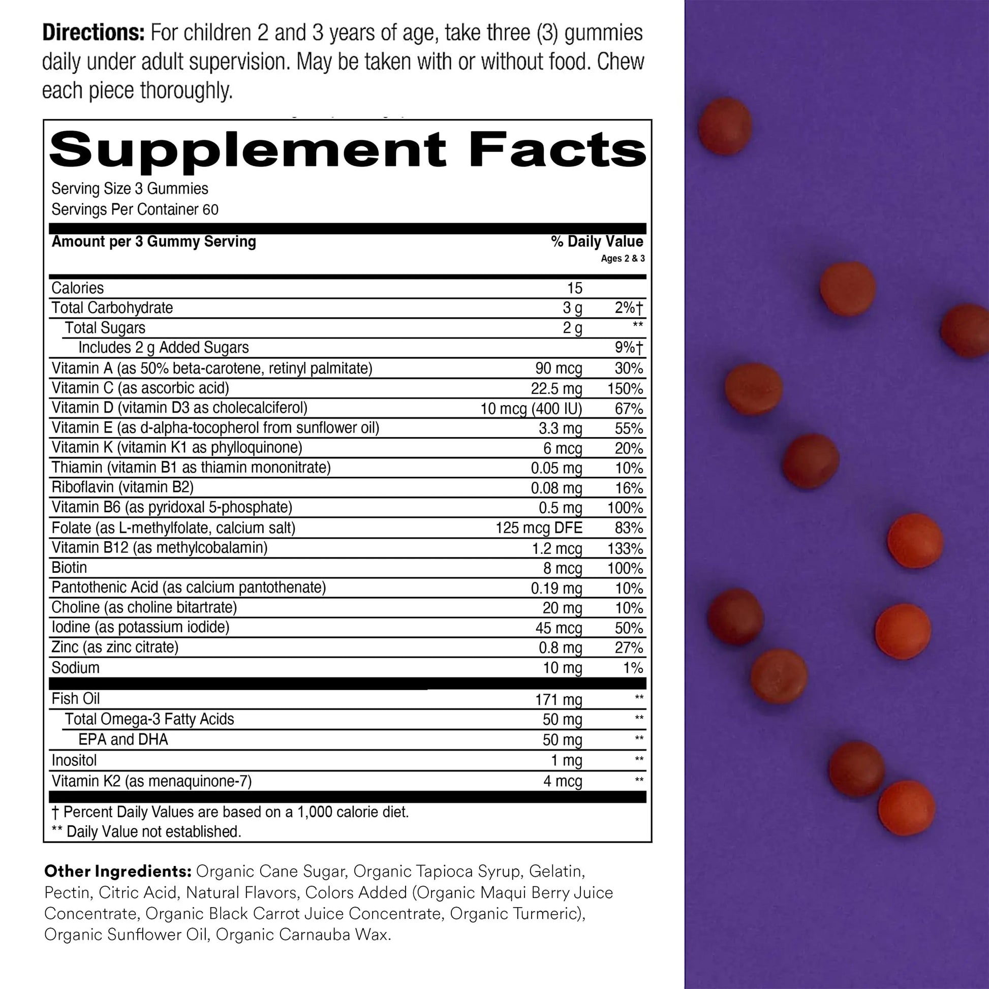 SmartyPants Toddler Multivitamin Gummies: Omega 3 Fish Oil (EPA/DHA), Vitamin D3, C, Vitamin B12, B6 & Organic Kids Multivitamin Gummies: Probiotics, Omega 3 (ALA), Vitamin D3, C, Vitamin B12 SmartyPantsBuy Supplements Australia