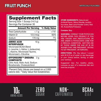 BSN Amino X Muscle Recovery & Endurance Powder with BCAAs, Intra Workout Support, 10 Grams of Amino Acids, Keto Friendly, Caffeine Free, Flavor: Fruit Punch, 30 servings (Packaging May Vary) BSNBuy Supplements Australia
