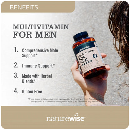 NatureWise [1] Multivitamin for Men - Non-GMO - 90 Capsules[45-Day Supply] + [1] Magnesium Glycinate 625mg - Chelated Magnesium - 30 Capsules[30-Day Supply] NatureWiseBuy Supplements Australia