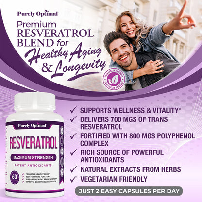 Premium Resveratrol Supplement 1500mg - Max Strength, Trans Resveratrol Capsules Purely OptimalBuy Supplements Australia