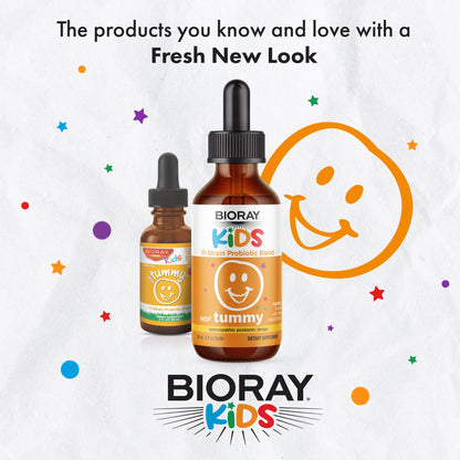 BIORAY Kids NDF Tummy, Raspberry - 4 fl oz (120 mL) - 11-Strain Probiotic Blend - Supports the Immune Response in the GI Tract - Non-GMO, Vegan, Gluten Free - Approx. 120 Servings BIORAYBuy Supplements Australia