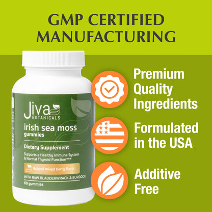 Jiva Botanicals - Irish Sea Moss Gummies with Bladderwrack & Burdock Root 3000mg Jiva BotanicalsBuy Supplements Australia