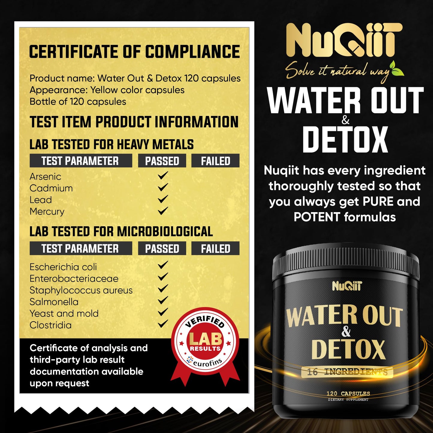 Nuqiit Water Out Supplement with Dandelion Root 12000mg Apple Cider Vinegar 4500mg & More NuqiitBuy Supplements Australia