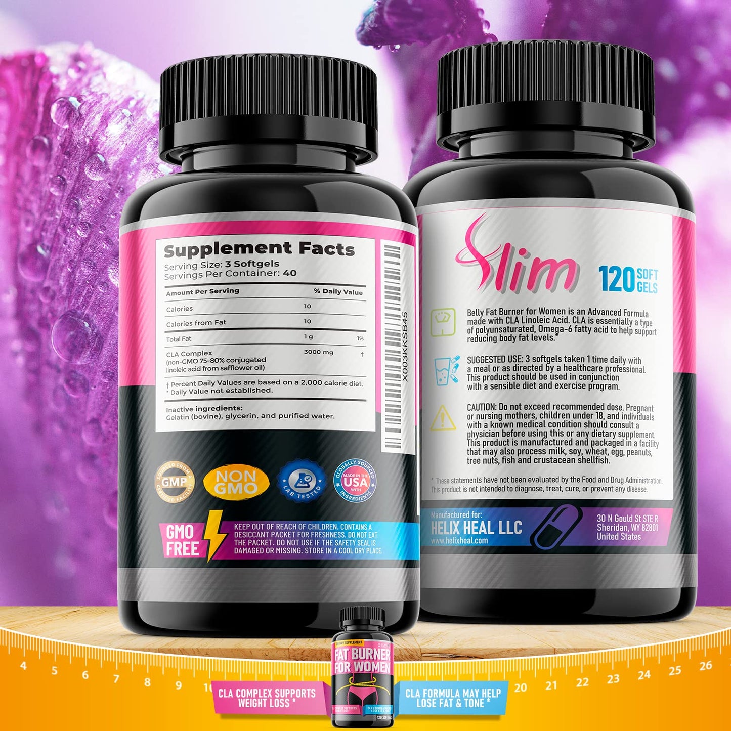 Helix Heal Belly Fat Burner for Women - Lose Stomach Fat w/Softgel Diet Pills for Weight Loss Helix HealBuy Supplements Australia