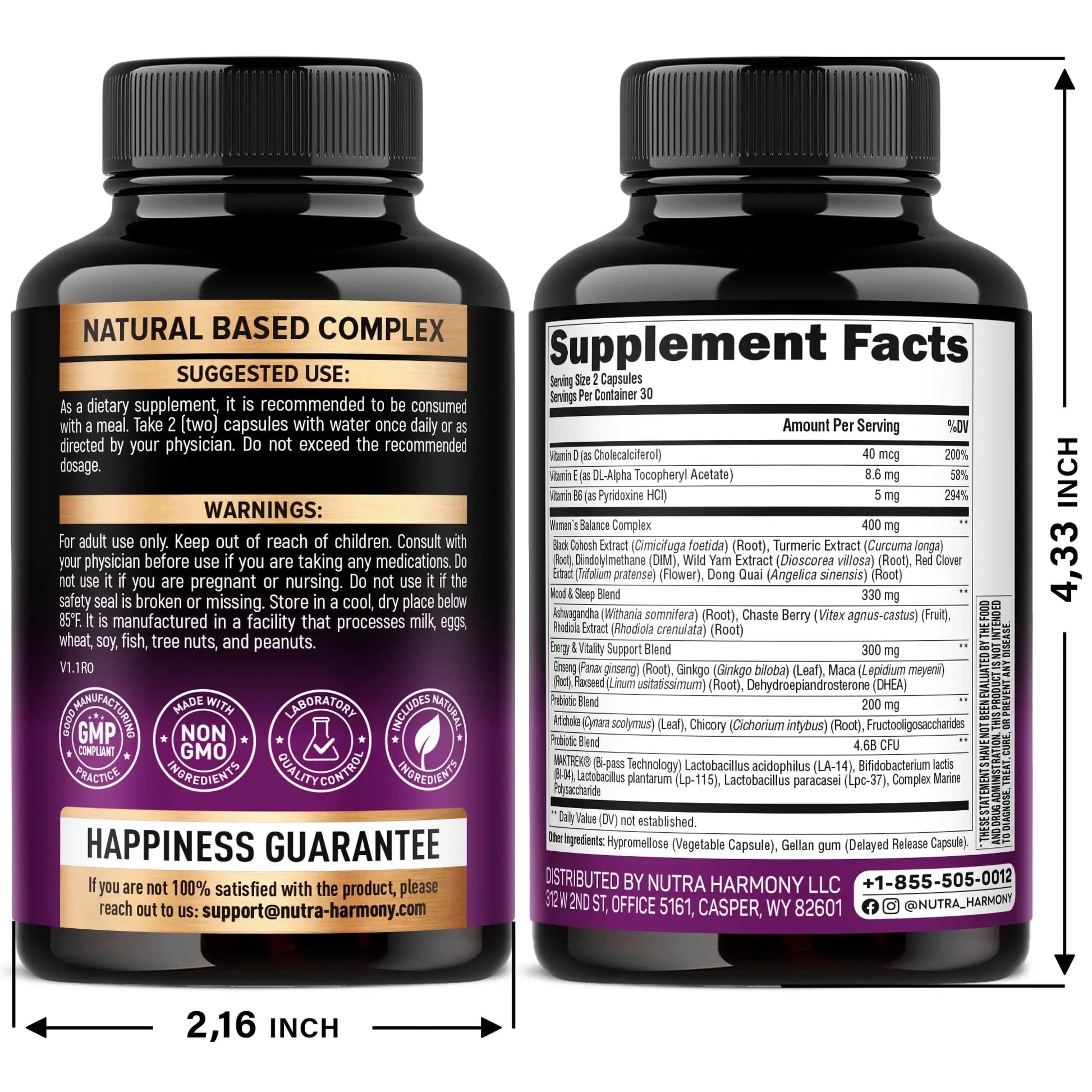 NUTRAHARMONY D-Mannose with Cranberry & Menopause Capsules NUTRAHARMONYBuy Supplements Australia
