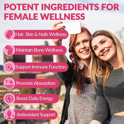 WEEVIT Methylated Multivitamin for Women Gummies, Womens Multivitamin Gummy with Collagen, Iron, Omega-3 WEEVIT