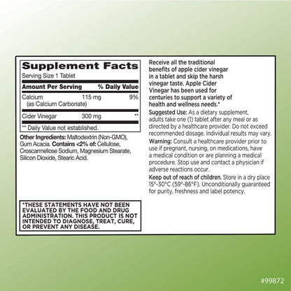 Quality Choice Apple Cider Vinegar 300 mg - General Health and Wellness - Dietary Supp Quality ChoiceBuy Supplements Australia