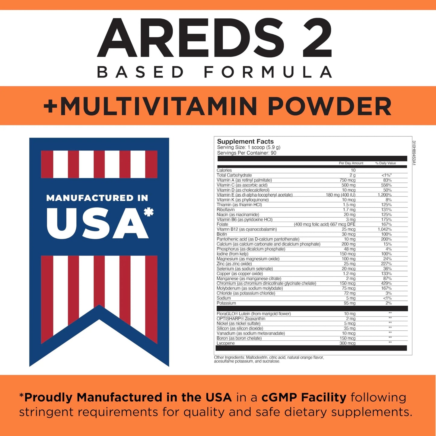 Viteyes AREDS 2 Powder + Multivitamin All-in-One, Macular Protection, Alternative to AREDS 2 chewables, No Pills, Lutein & Zeaxanthin Viteyes