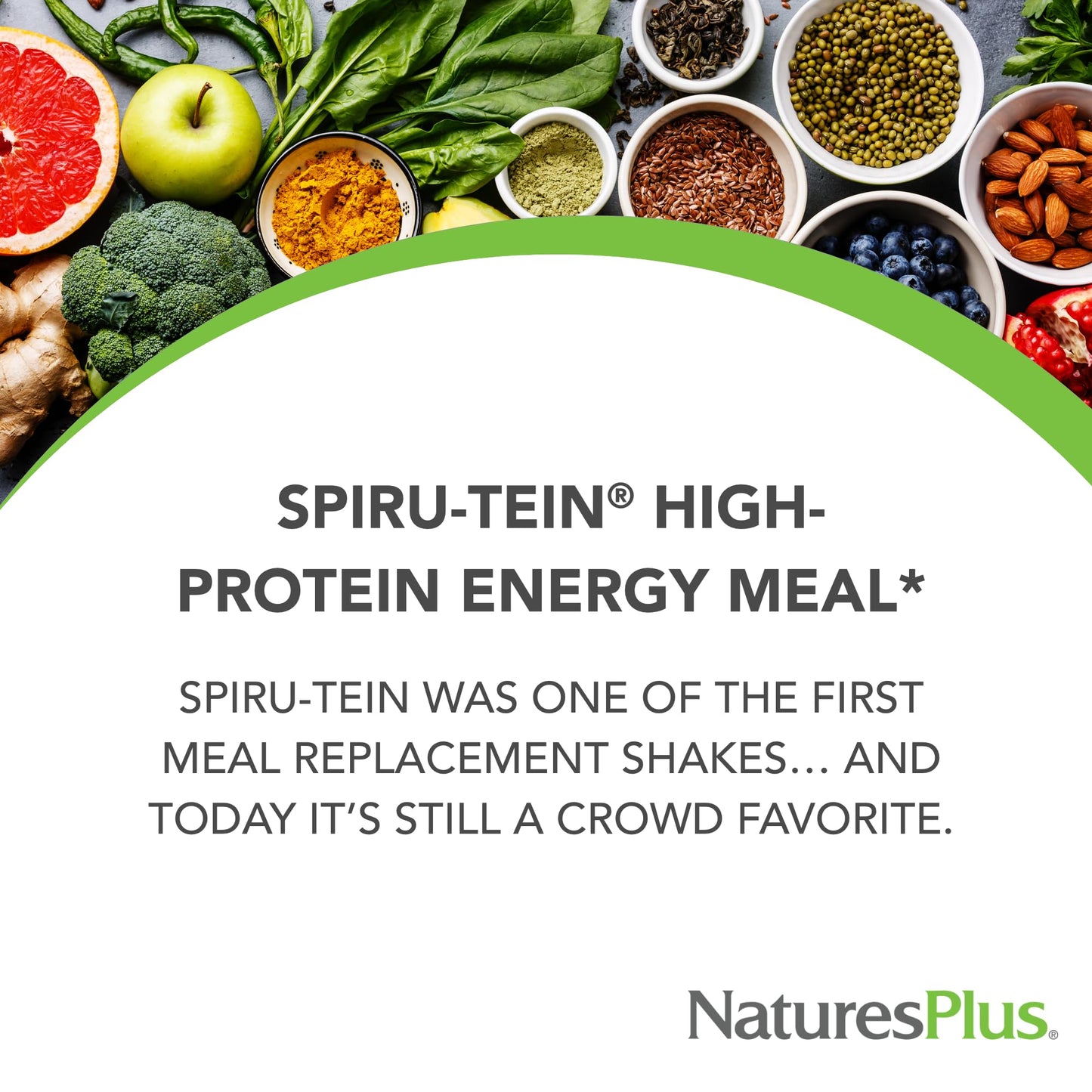 NaturesPlus SPIRU-TEIN, Chocolate - 1.05 lb - Plant-Based Protein Shake - Non-GMO, Vegetarian, Gluten Free - 17 Total Servings NaturesPlusBuy Supplements Australia