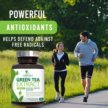 Green Tea Extract Capsules 1000mg 98% Standardized EGCG - 3X Strength for Natural Nature's NutritionBuy Supplements Australia