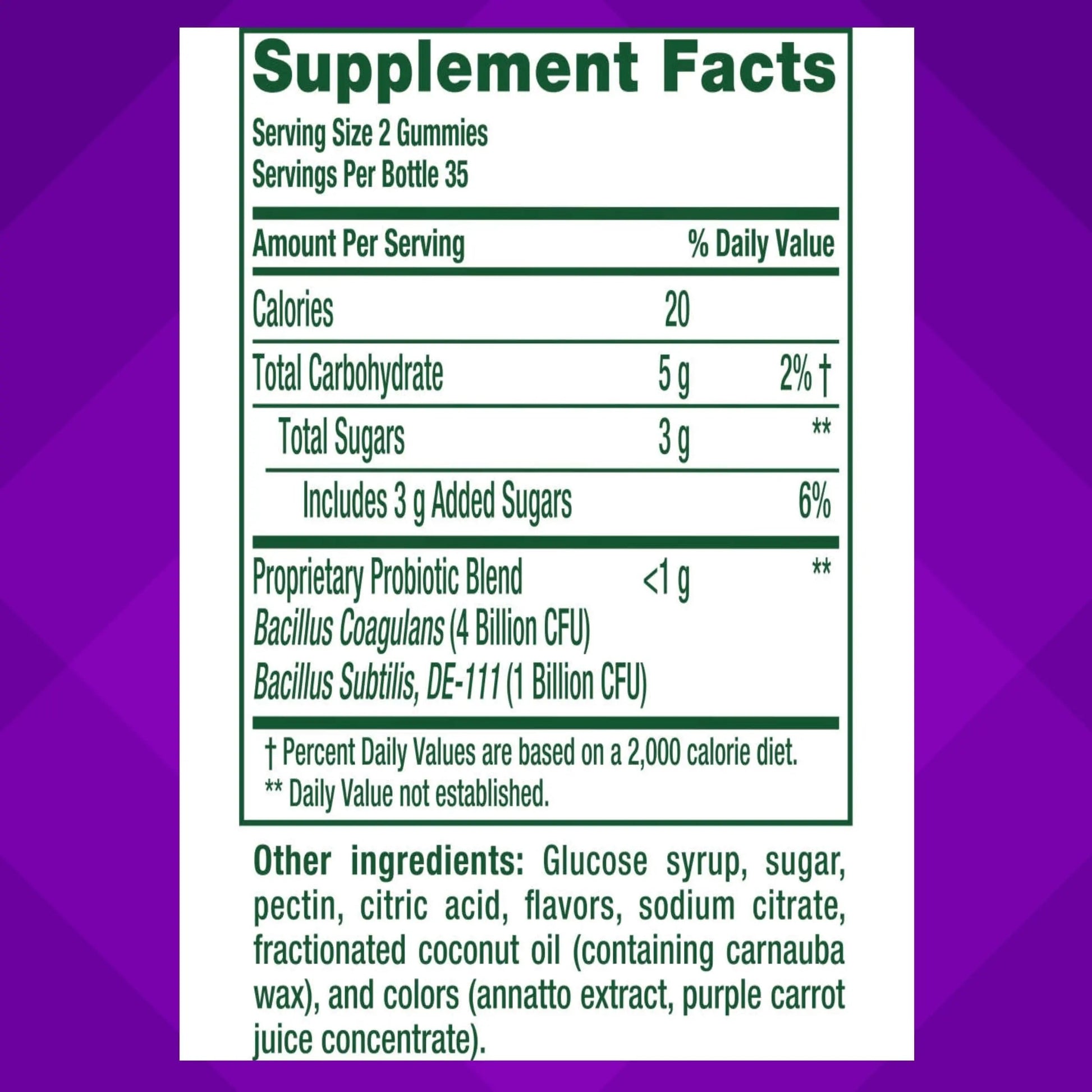 vitafusion Probiotic Gummy Supplements, Raspberry, Peach and Mango Flavors, Probiotic Nutritional Supplements With 5 Billion CFUs Vitafusion