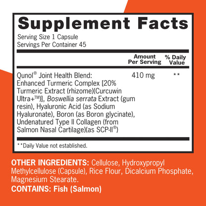 Qunol 5-in-1 Joint Support Supplement, Fast Acting, One Pill Dose, Support Healthy Inflammation Response & Discomfort Caused by Overuse of Joints, Alternative to Glucosamine Chondroitin MSM, 45 Count QunolBuy Supplements Australia