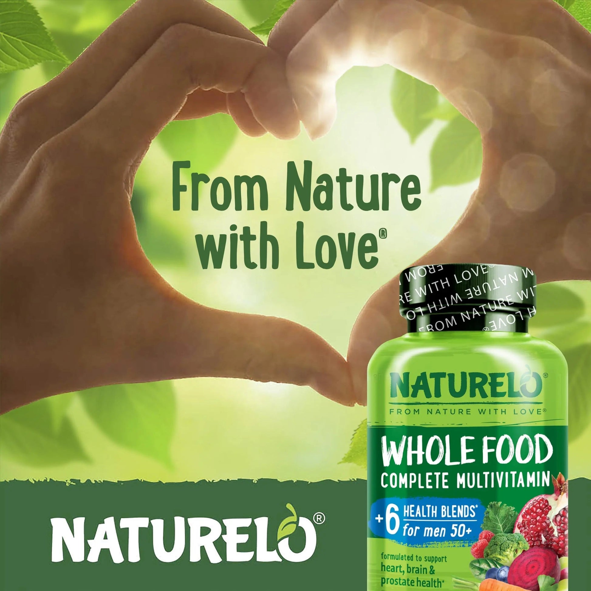 NATURELO Whole Food Multivitamin for Men 50+ - with Vitamins, Minerals, Organic Herbal Extracts - Vegan Vegetarian NATURELOBuy Supplements Australia