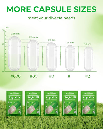 Angtai JN Vegan Empty Pill Capsules Size 2 Plant Based Clear (100 Count) Gluten Free, Non-GMO, Halal Certified Caps Filling Kit with 2 Spoons for Vegetarian DIY Your Own Supplements Angtai JNBuy Supplements Australia