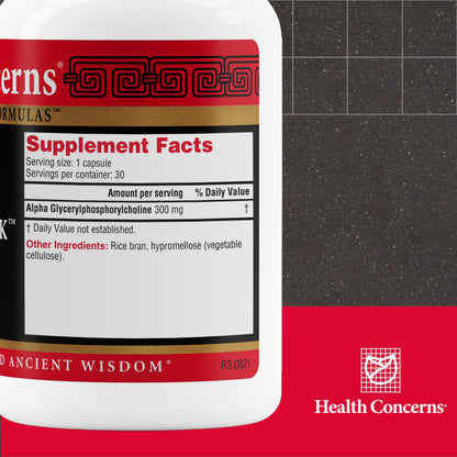 Health Concerns Cogni-Spark – Brain Support for Memory, Focus, and Mental Clarity – Alpha-GPC Choline Supplement for Cognition, Nerve Function & Longevity