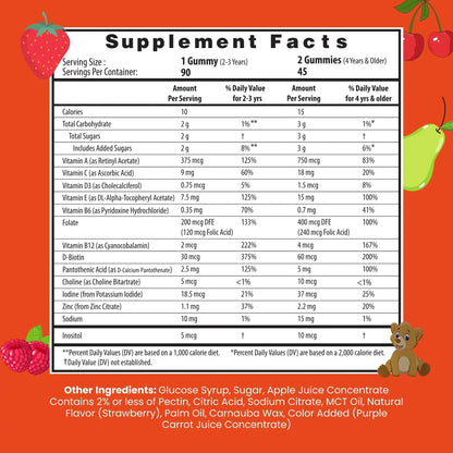 HERBION Naturals Multivitamin Gummies for Kids, Immune Support with Vitamin C, D3, B12, A, E & Zinc, Strawberry Flavor HERBIONBuy Supplements Australia