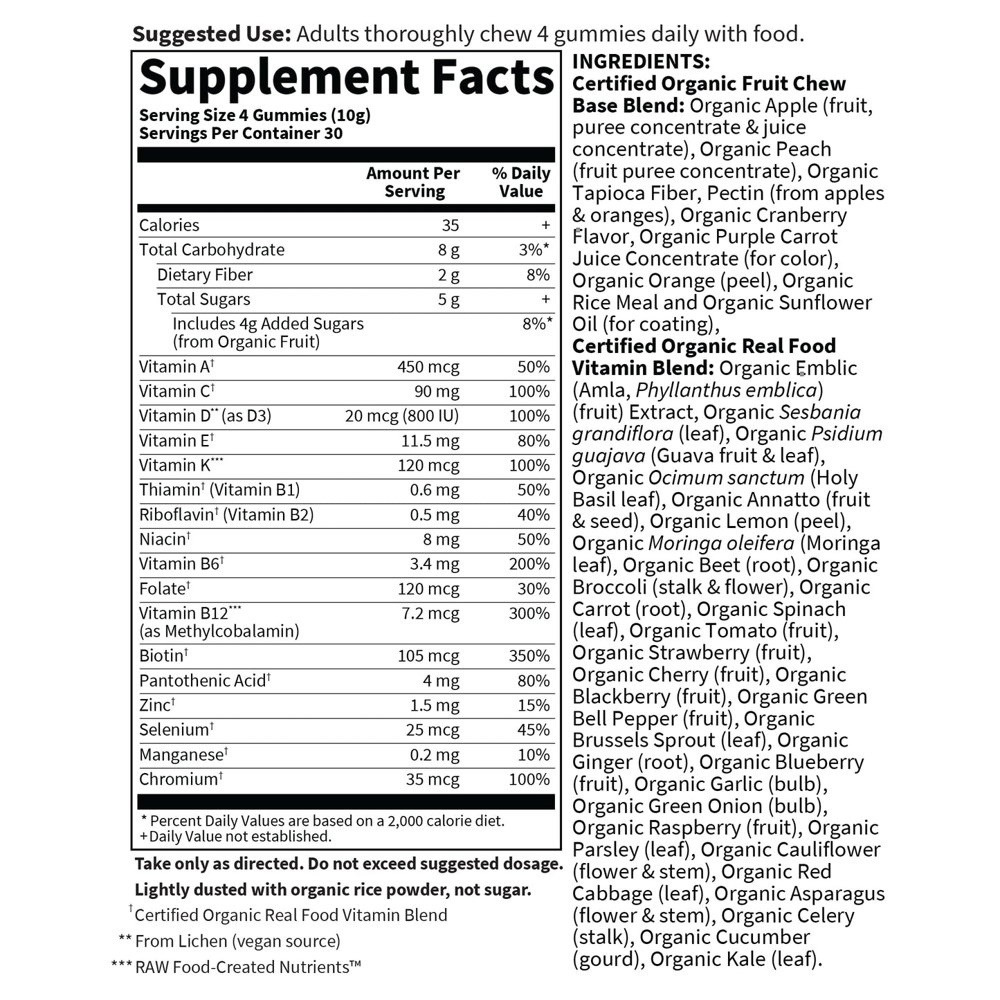 Garden of Life Organics Men's Gummy Vitamins - Berry - Certified Organic, Non-GMO, Vegan, Kosher Complete Multi - Methyl B12, C & D3 - Gluten