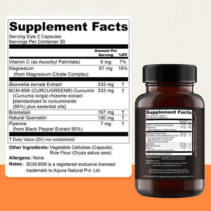 UpWellness Golden Revive + Joint Support Supplement Featuring Turmeric with Black Pepper, Quercetin, and Magnesium- Turmeric Boswellia Supplement