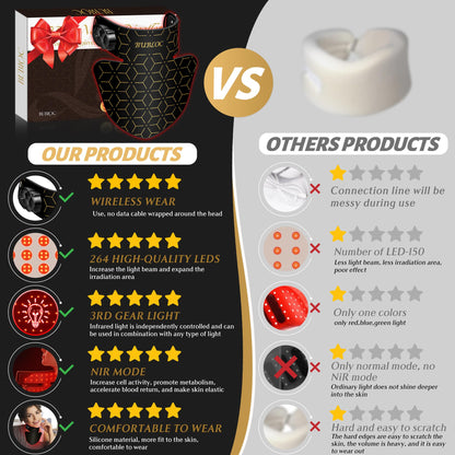 Upgraded Red Light Therapy Mask for Neck & Décolleté, 850 nm Wireless Infrared Light Therapy Suitable BUBLOCBuy Supplements Australia