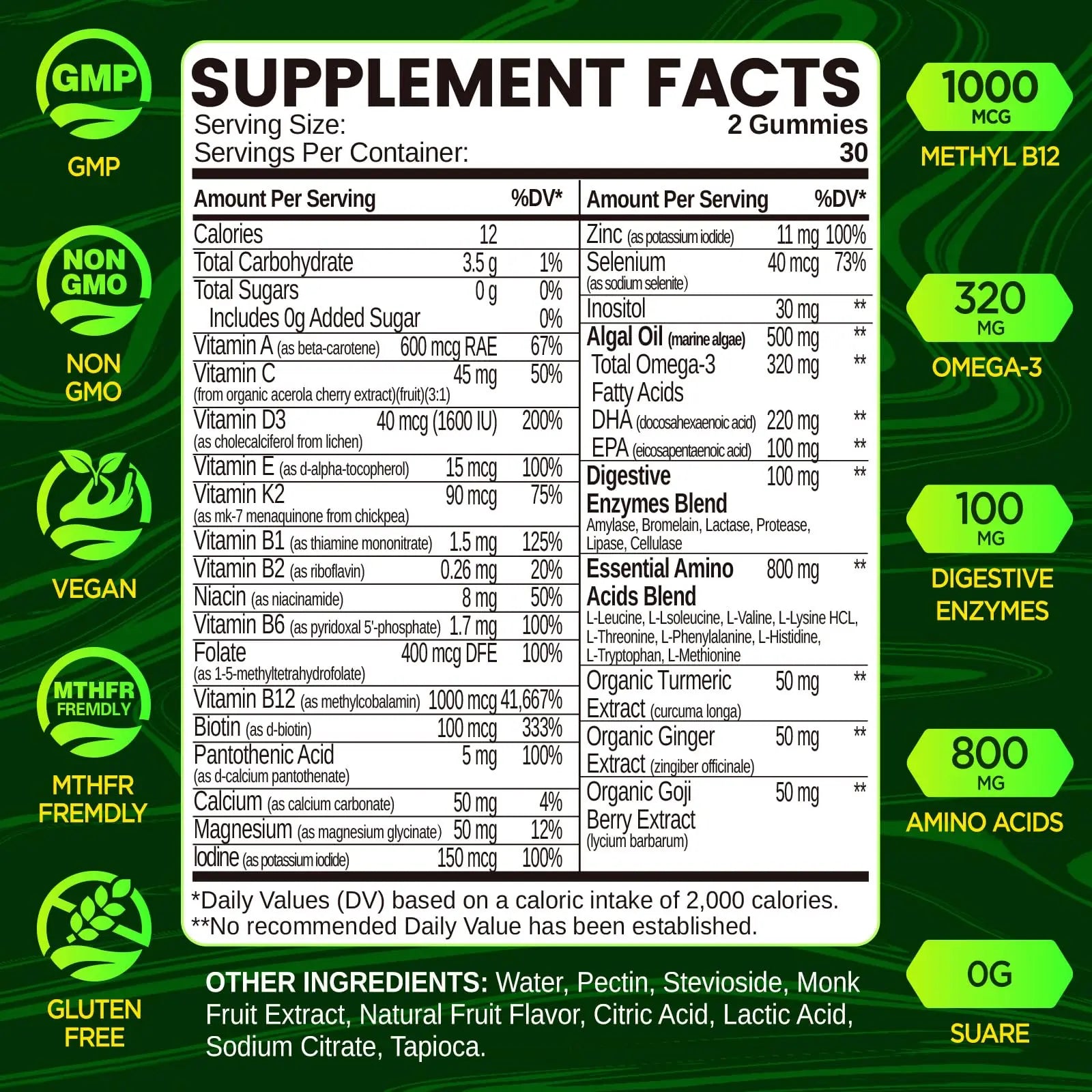 Methylated Multivitamin for Men Gummies, Men`s Multivitamins Gummies with Vitamin B Complex, A, C ,D3, E, K2, Calcium, Magnesium, Omega-3 NATISLANDBuy Supplements Australia