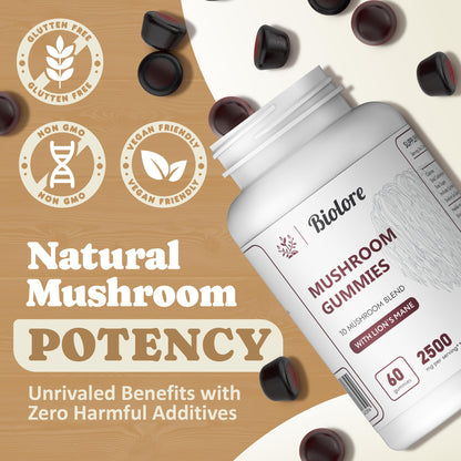 Biolore Mushroom Complex Gummies: 10 Powerful Mushrooms with Chaga, Lions Mane BioloreBuy Supplements Australia