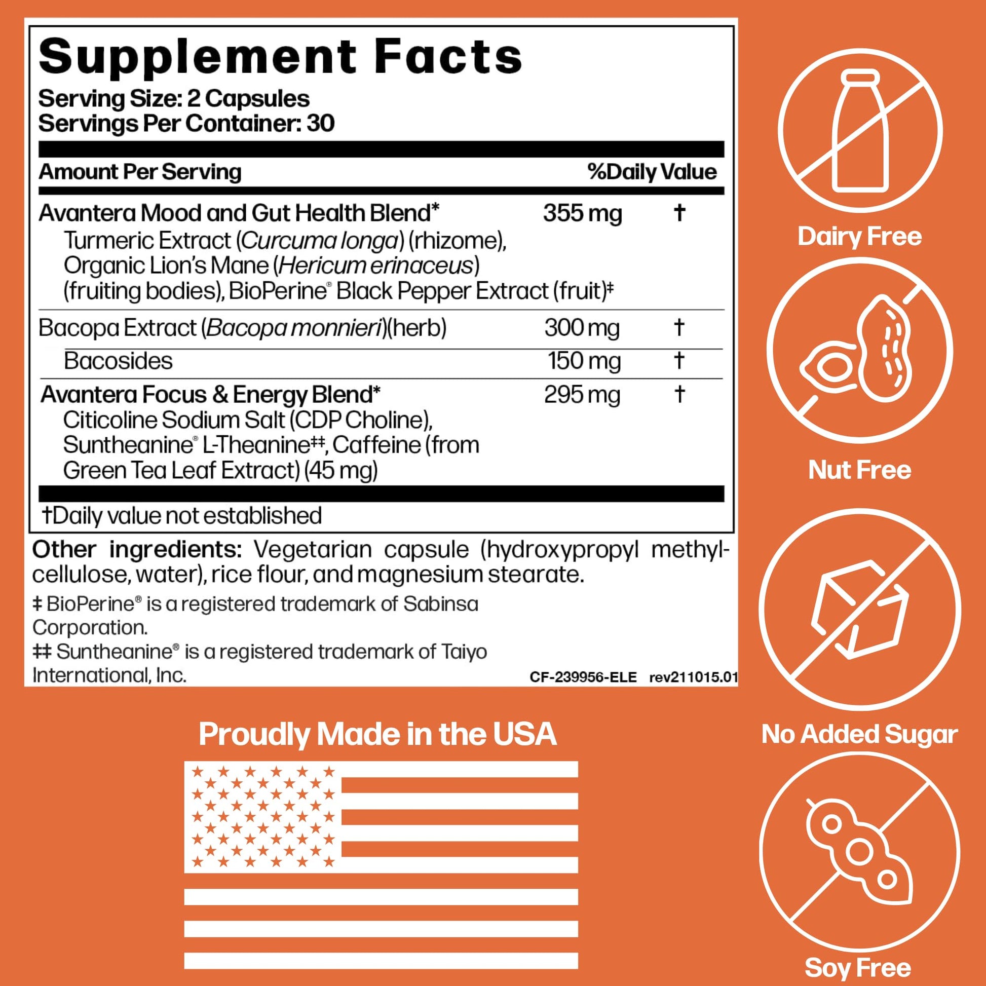 Avantera Premium Nootropic, Elevate | Energy, Focus, Mood, & Gut Health | 30 Day Supply AvanteraBuy Supplements Australia