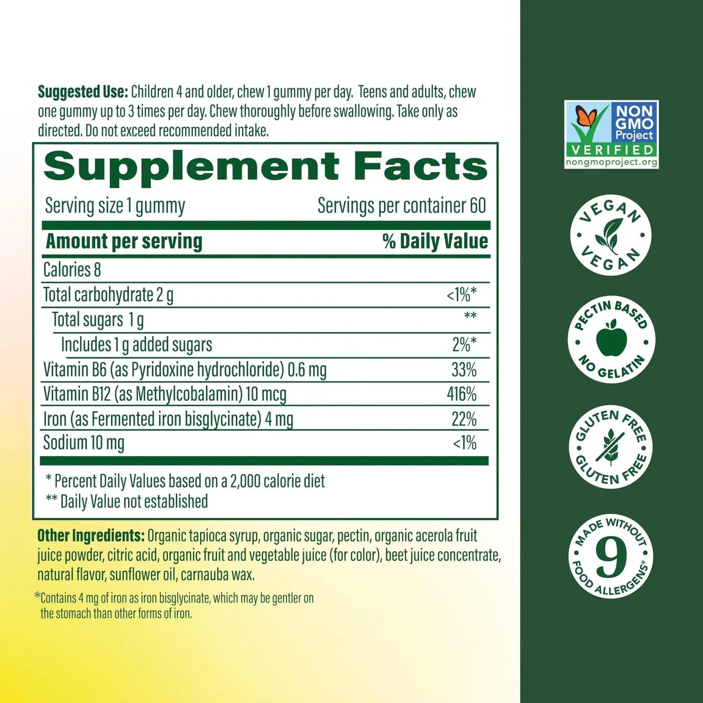 Megafood Iron Energy Gummies, Iron Supplement for Women, Men, Teens & Kids with Vitamin B12 & B6, Vitamins MegaFoodBuy Supplements Australia