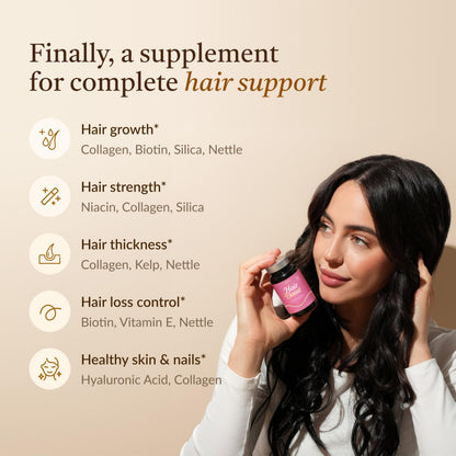 18-in-1 Hair Growth Supplement | Collagen, Hyaluronic Acid, Nettle, Silica, Biotin, Grape Seed Extract, Bamboo | Stronger, Thicker, Longer Hair – Supports Hair Volume, Shine, Scalp & Nail Health kaileaBuy Supplements Australia