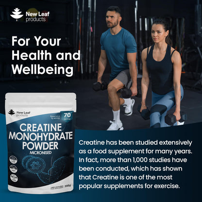 Creatine Monohydrate Powder 100% Pure Micronized Creatine - 350g Increased Absorption NEW LEAF PRODUCTSBuy Supplements Australia