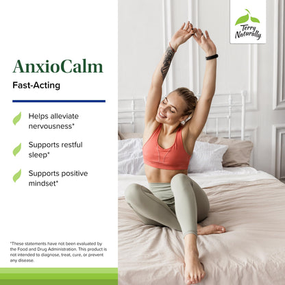 Terry Naturally AnxioCalm - Calming Support Supplement - Supports Against Occasional Tension & Aids Calm Feelings with Narrow-Leaved Coneflower - Non-Drowsy Supplement - 75 Tablets Terry NaturallyBuy Supplements Australia