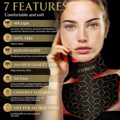Upgraded Red Light Therapy Mask for Neck & Décolleté, 850 nm Wireless Infrared Light Therapy Suitable BUBLOCBuy Supplements Australia