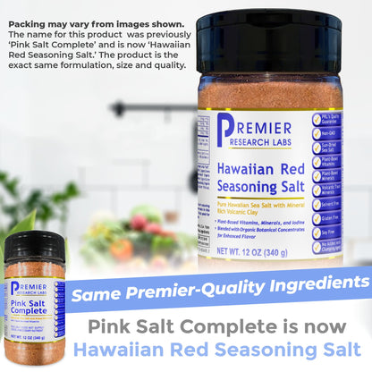 Premier Research Labs Hawaiian Red Seasoning Salt- Pink Salt, Red Hawaiian Salt, Hawaiian Red Alaea Sea Salt for Cooking, Multivitamin for Kids, Enriched with Plant-Derived Vitamins & Minerals- 12 oz Premier Research LabsBuy Supplements Australia