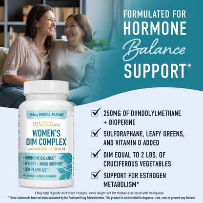 DIM Supplement 250 mg | Estrogen Balance for Women | Hormone Menopause Relief SMNutritionBuy Supplements Australia