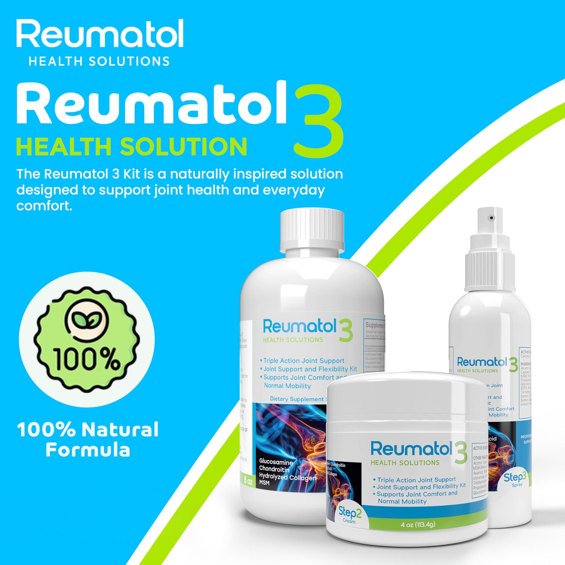 Reumatol 3 Kit – Natural Joint Support Formula for Comfort and Mobility | Helps Ease Stiffness & Promotes Flexible Joints | Herbal Blend for Daily Wellness Reumatol Health SolutionsBuy Supplements Australia
