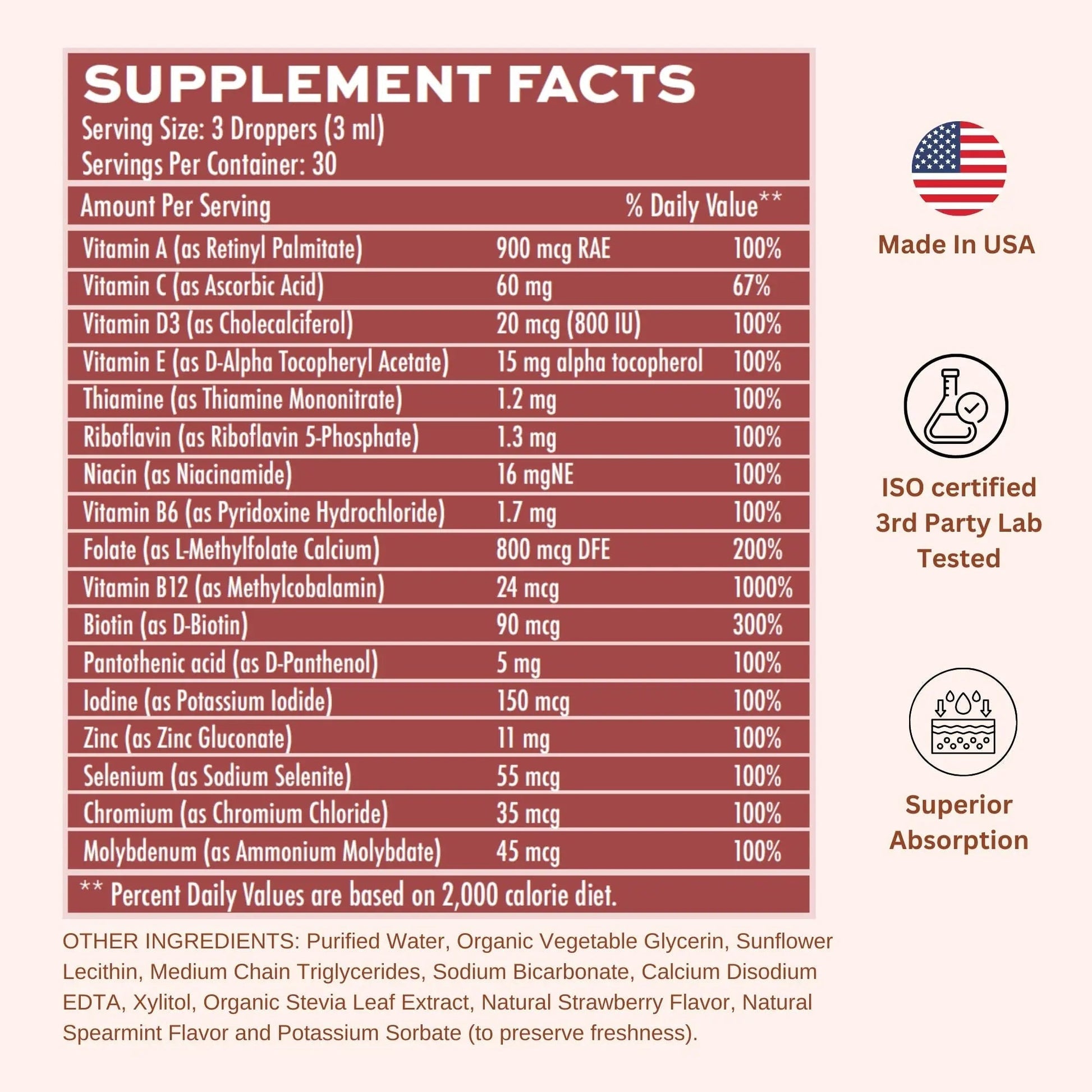 Vitaminally Liposomal Men's 50+ Liquid Multivitamin Drops | Non-GMO | Sugar Free | Gluten Free | 30 Day Supply | 3 FL Oz | Vitaminally