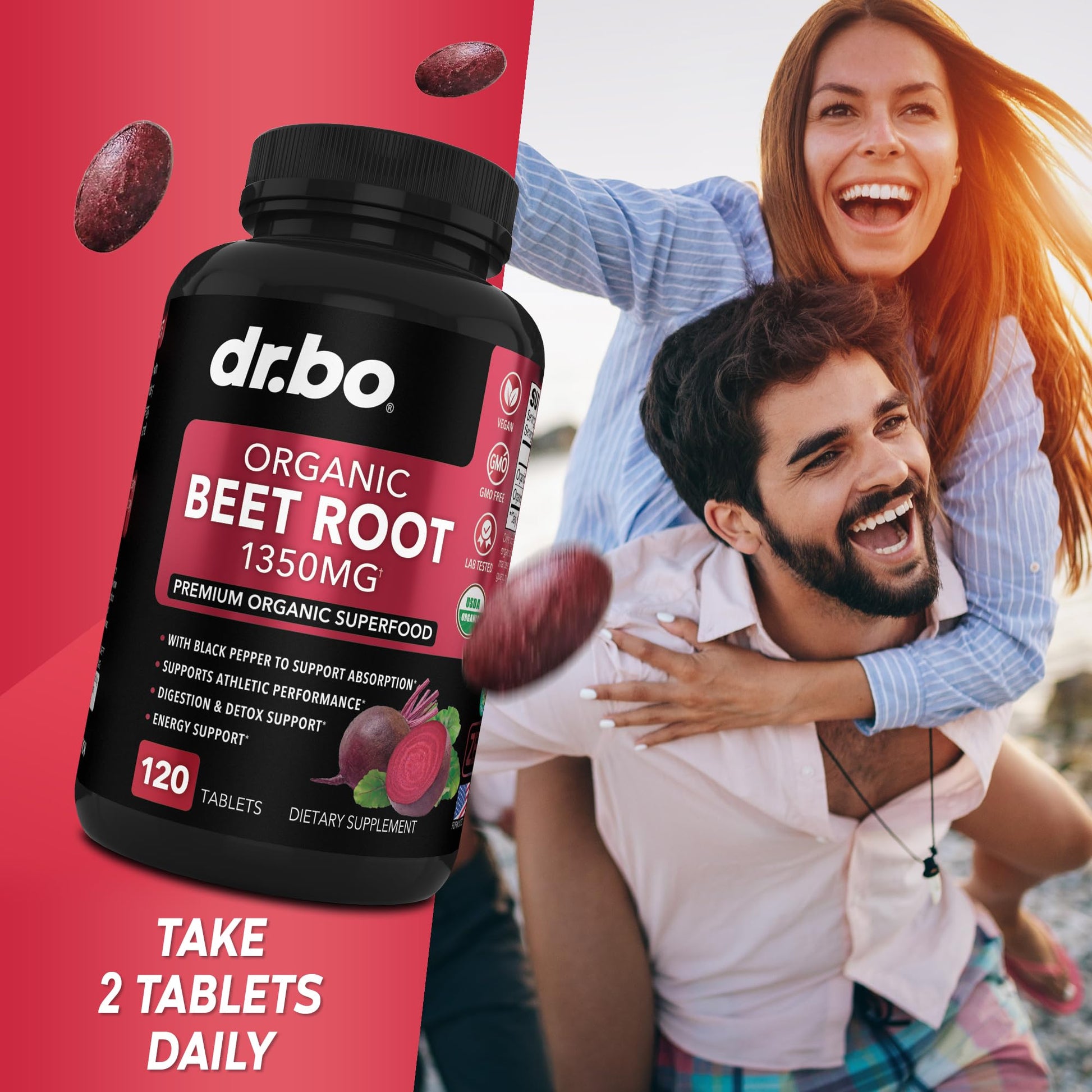 Organic Beet Root Capsules Supplements - 1350mg Beetroot Powder Extract Pills, Organic DR. BOBuy Supplements Australia