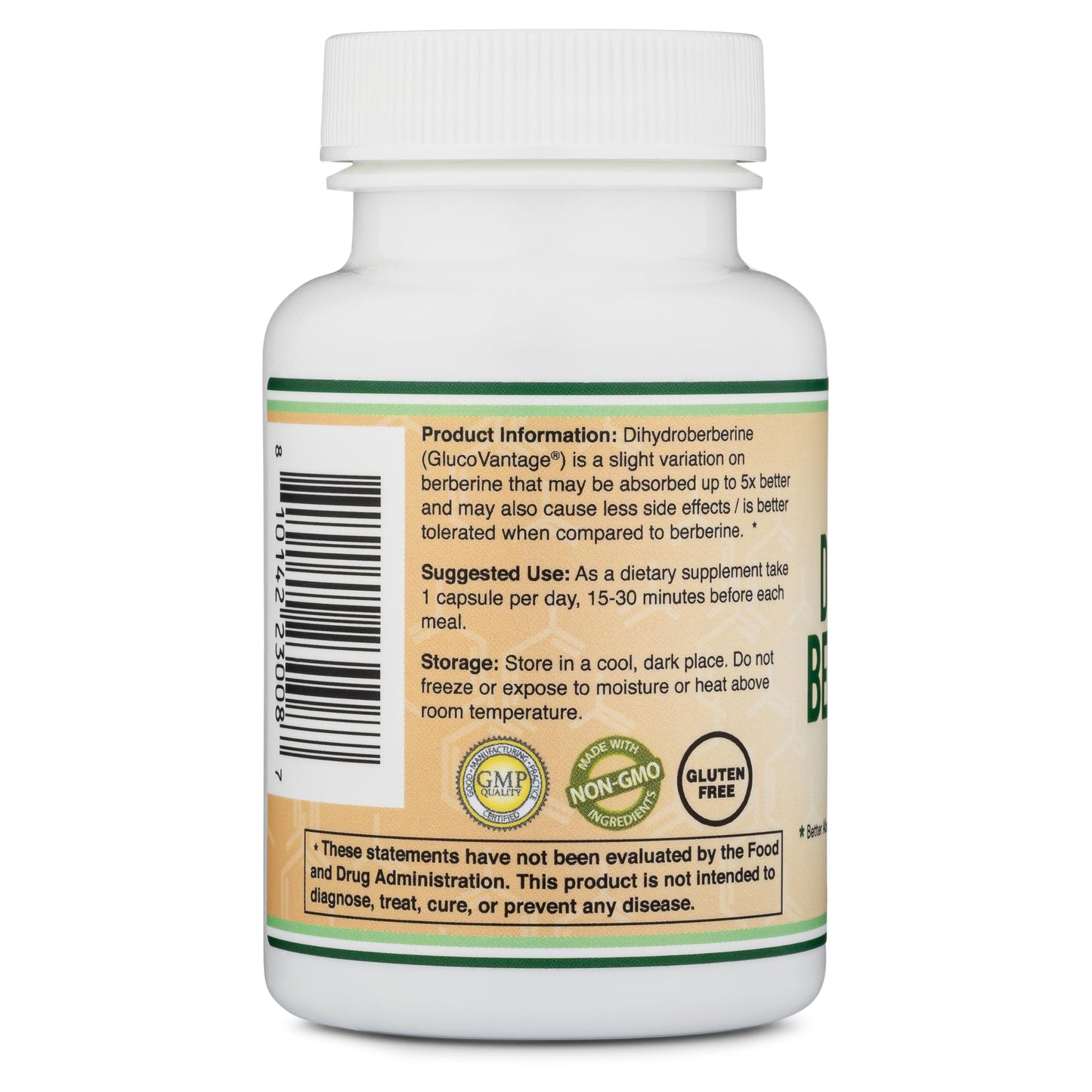 Dihydroberberine Supplement 100mg, 60 Capsules (Patented GlucoVantage Super
