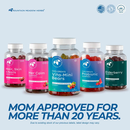 Mountain Meadow Herbs Vita-Mini Bears for Children | Multivitamin with Biotin, Folic & Pantothenic Acid, Iodin, Zinc | Mountain Meadow HerbsBuy Supplements Australia