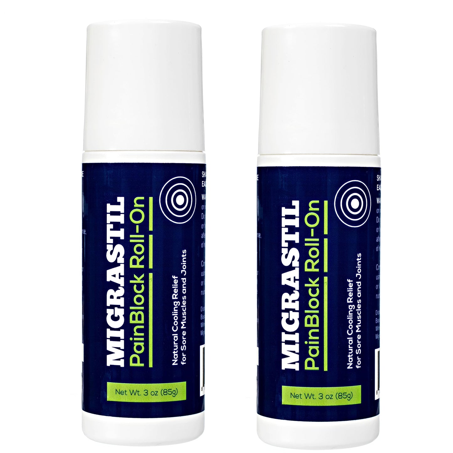 Migrastil PainBlock Roll-On 3 oz - Topical Roll-On for Muscle Aches, Cramps, Joint & Nerve Discomfort. Works Great on Shoulders, Neck, Feet, Knees, Legs, Back, Elbows, HIPS, Etc. (2) Basic VigorBuy Supplements Australia