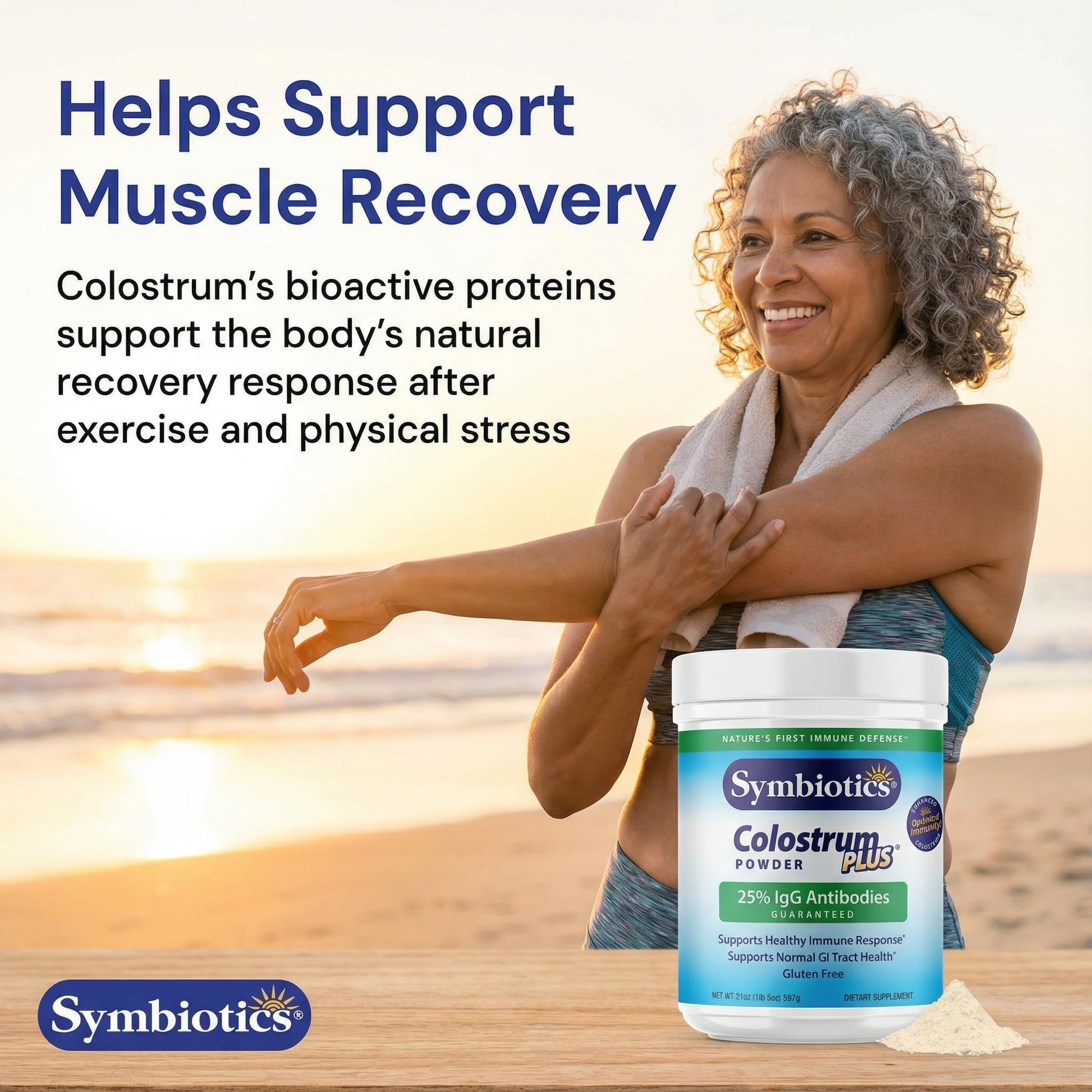 Symbiotics Colostrum Plus Powder 2.25 oz – Immune & Muscle Recovery Support, 25% IgG Immunoglobulins, Gut Health & Training Resilience, Unflavored, Gluten Free - 2.25 oz SymbioticsBuy Supplements Australia