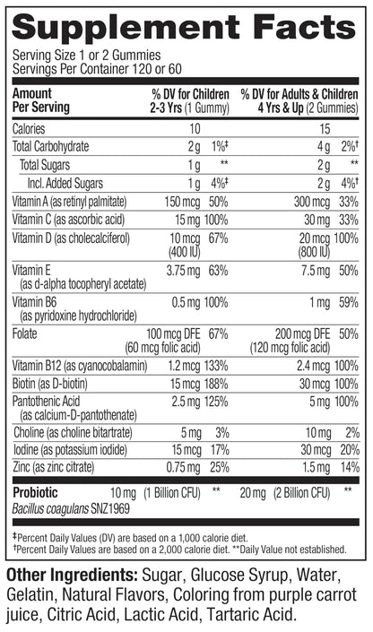 OLLY Kids Multivitamin & Probiotic Gummy, Digestive Support, Vitamins A, D, C, E, B, Zinc, Chewable Supplement OLLYBuy Supplements Australia