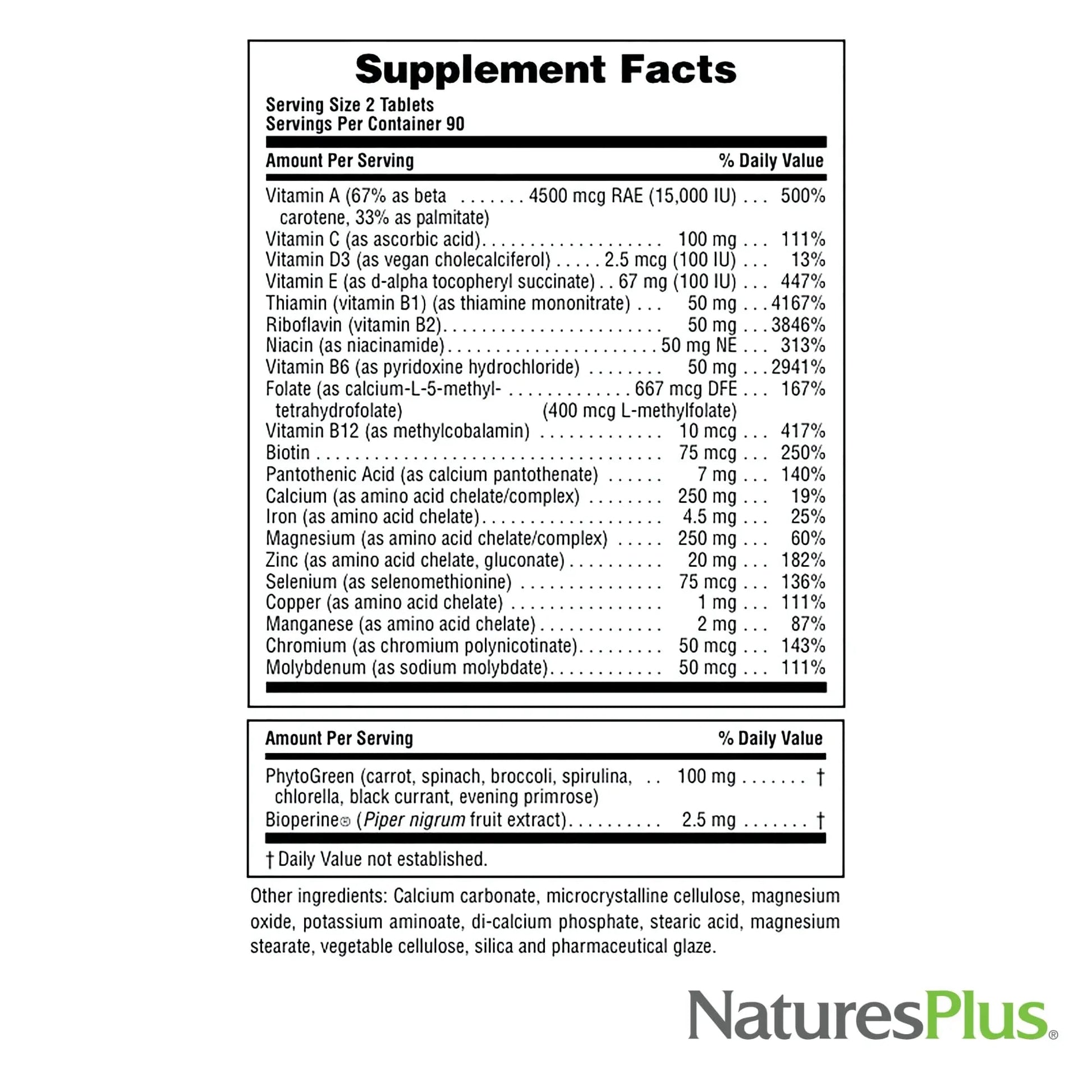 NaturesPlus Source of Life Power Teen - 180 Vegetarian Tablets - Teen Multivitamin with Minerals & Whole Foods for Mental Focus NaturesPlus