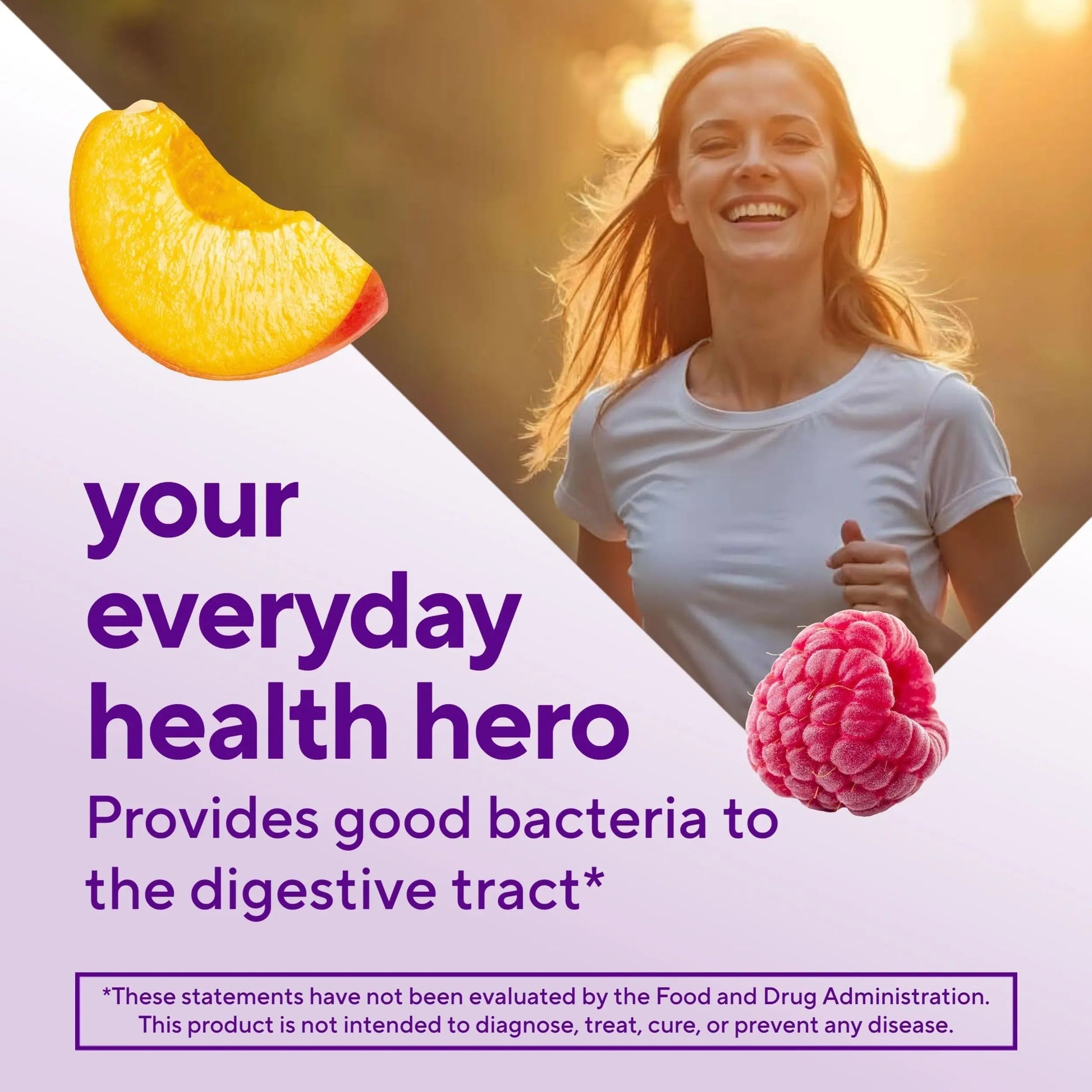 vitafusion Probiotic Gummy Supplements, Raspberry, Peach and Mango Flavors, Probiotic Nutritional Supplements With 5 Billion CFUs Vitafusion