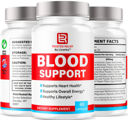 Trusted Relief Blood Support Capsules - Official TrustedRelief Blood Support Vitamin Pills, Natural Trusted Relief Advanced Premium Formula Wellness & Overal Health, 60 Capsules for 1 Month LIVORKABuy Supplements Australia