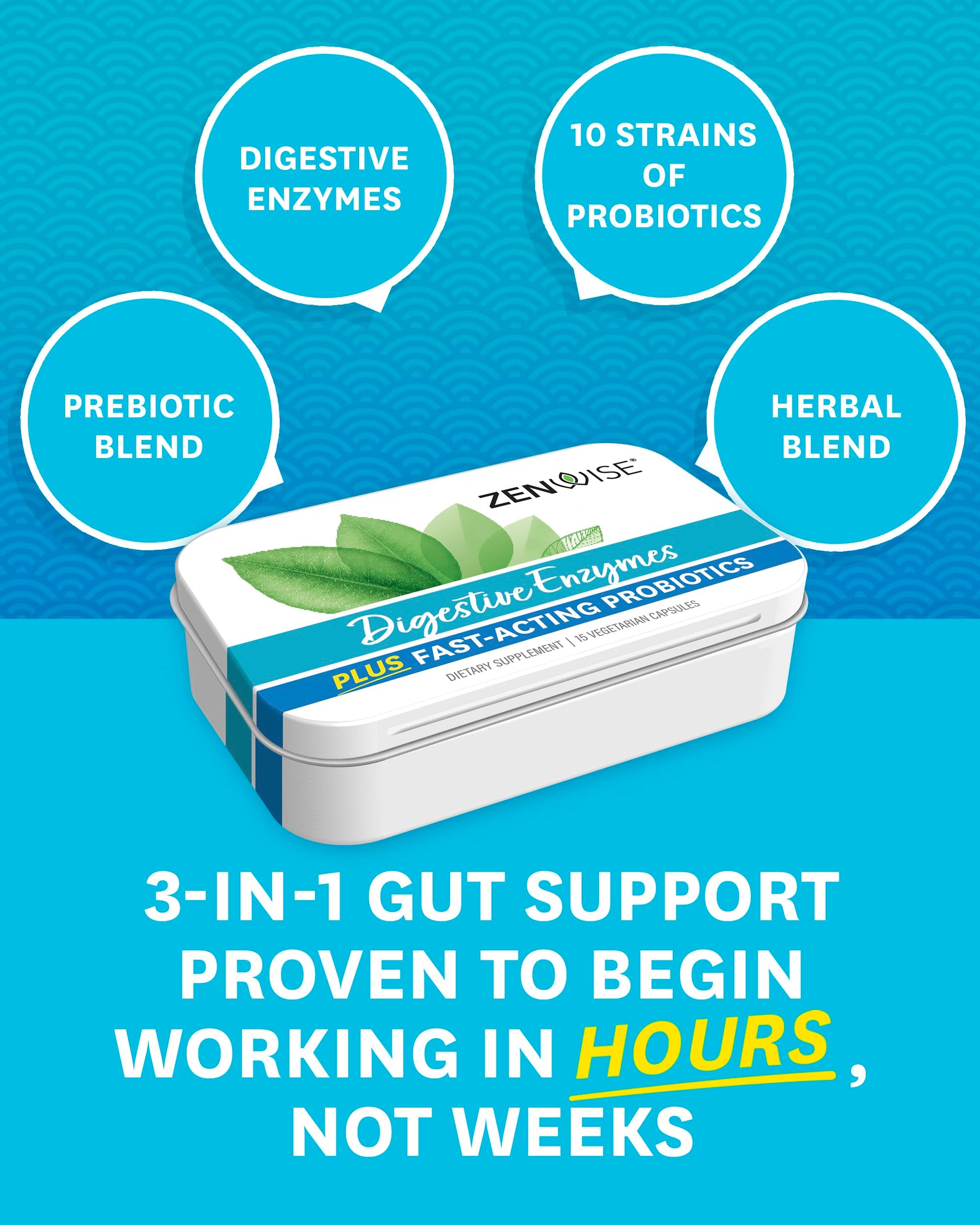 Zenwise Digestive Enzymes - Probiotic Multi Enzymes with Probiotics, 15 Ct Zenwise HealthBuy Supplements Australia