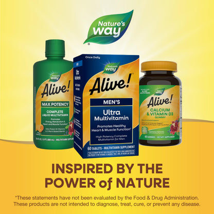 Nature's Way Alive! Men's Daily Ultra Multivitamin, High Potency Formula, Promotes Heart & Muscle Function Nature's WayBuy Supplements Australia