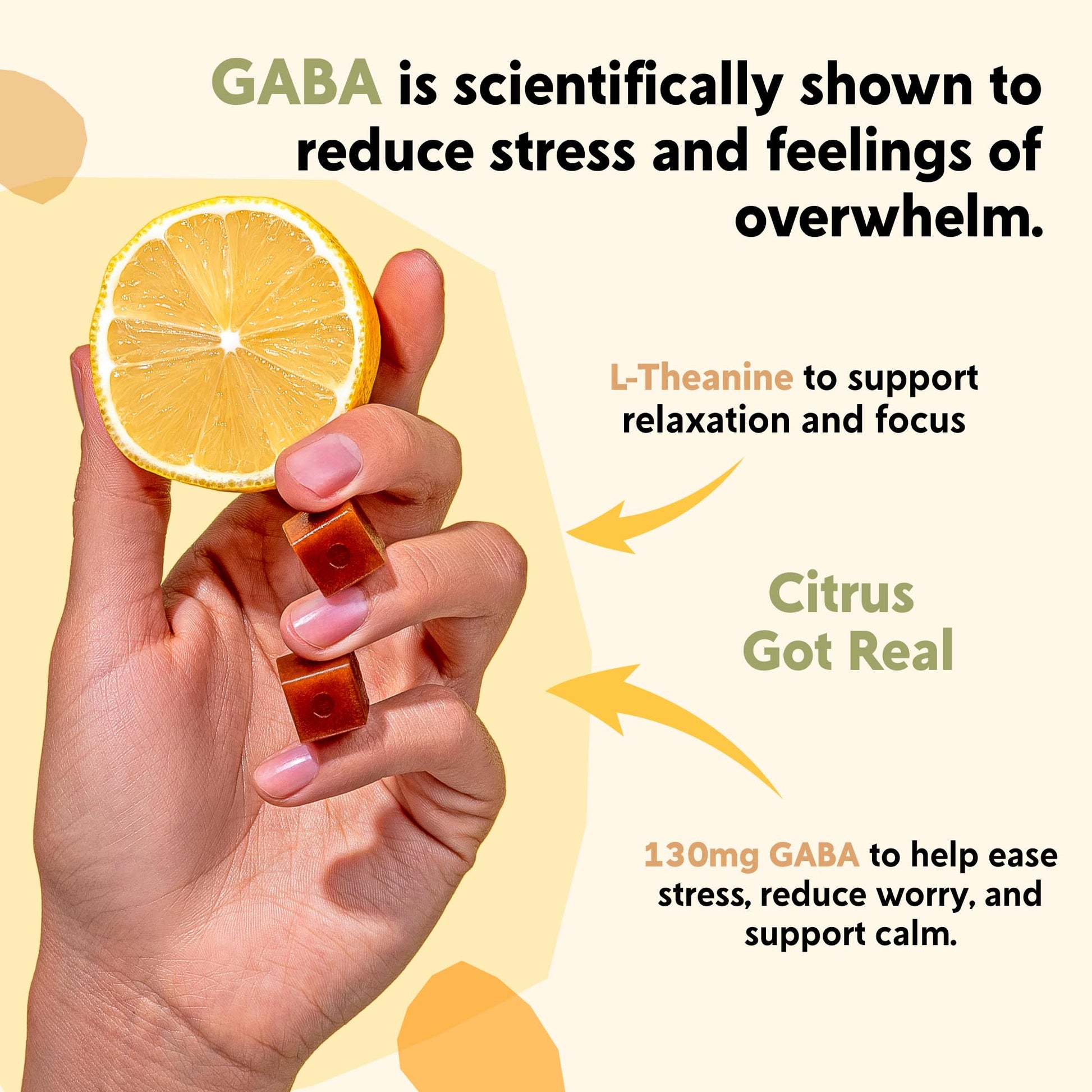 PYM Citrus Mood Chews Support for Stress, Worry & Overwhelm, 120 Count | 130mg GABA, 90mg L-Theanine | Vegan, Non-GMO, Gluten-Free, No Added Sugar | All-Natural Mood Balance Supplement Made in USA PYM HealthBuy Supplements Australia